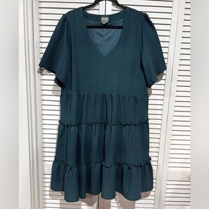 ARULA Elegant Teal Textured Dress